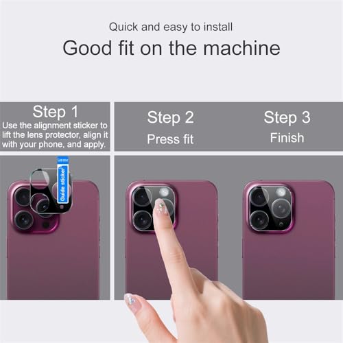 ZARALA Glass Camera Lens Protector For OPPO Reno14 [9H Hardness] [6D Lens Protector ] [Easy Installation] Black - Image 5