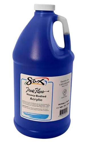 Sax True Flow Heavy Body Acrylic Paint, 1/2 Gallon, Phthaloyl Blue - 439283, 64 Fl Oz (Pack of 1) - Image 1