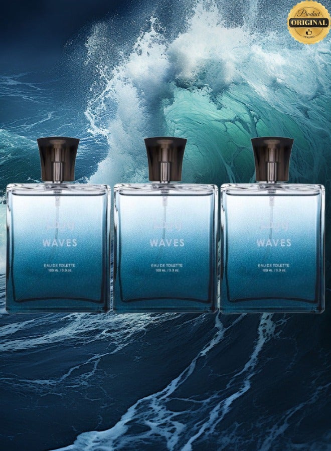 Waves 3 Pieces Waves Perfume 100ML - Image 1