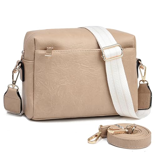 COCIFER Small Crossbody Bags for Women Vegan Leather Purses Women's Shoulder Handbags Wallet Satchel Cross Body Purse (N Khaki) - Image 1