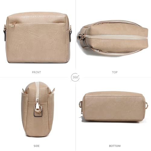 COCIFER Small Crossbody Bags for Women Vegan Leather Purses Women's Shoulder Handbags Wallet Satchel Cross Body Purse (N Khaki) - Image 4