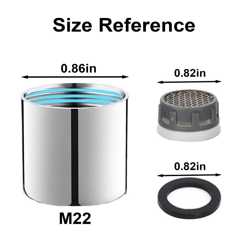 ESPETIO Bathroom Faucet Aerator, 2.2 GPM Kitchen Sink Aerator, Made of Solid Brass and Stainless Steel Filter, 55/64 inch Female Thread Aerators for Faucets Replacement Parts with Gasket - Image 3