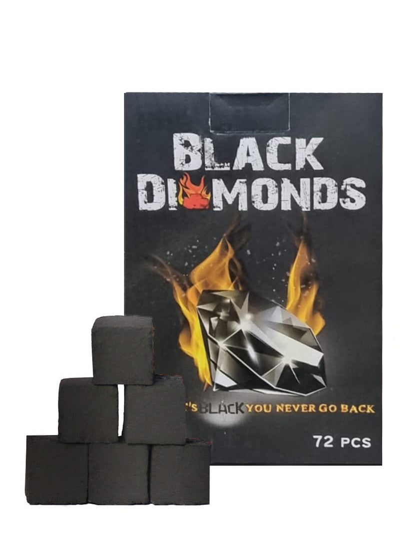 BLACK DIAMONDS 72-Pcs Large Size - Premium Coconut Shell Charcoal | Bakhoor Coal 1 KG  - Image 1