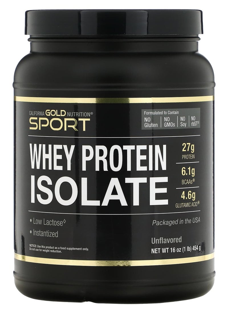 California Gold Nutrition - SPORT - Whey Protein Isolate, 1 lb, 16 oz (454 g) - Image 1