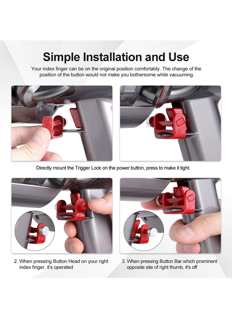 SYOSI Trigger Lock, Fit for Dyson V6 V7 V8 V10 V11 V15 Detect Absolute Animal Motorhead Vacuum Cleaner, Power Button Attachments, Free Your Finger (Not for Outsize)  - Image 2