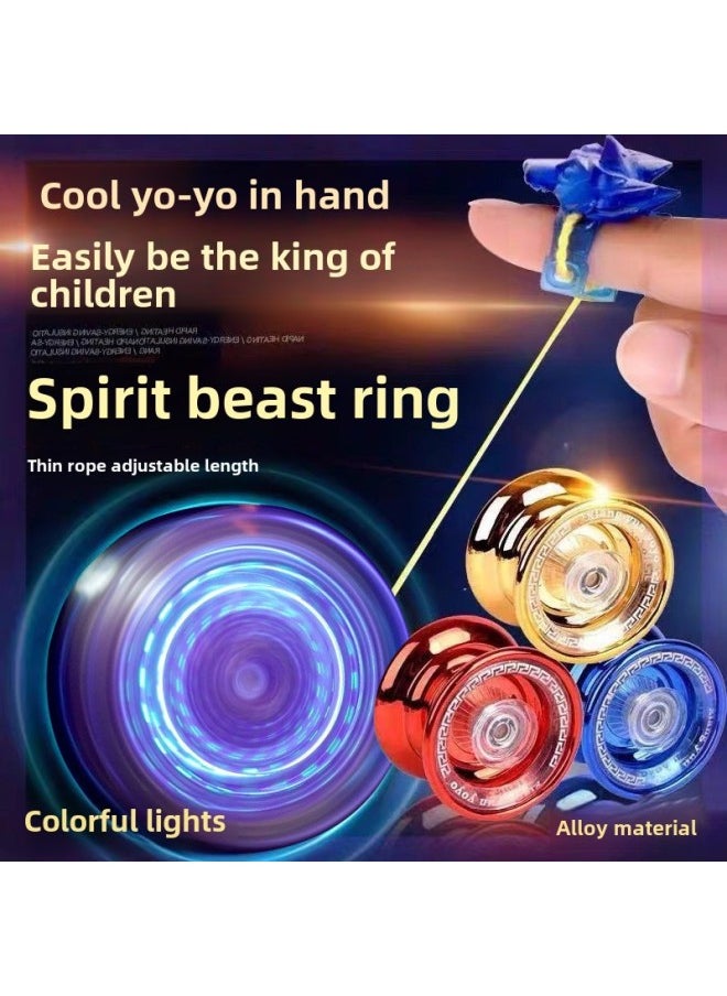 Generic - Cyber Red Yo-Yo Children's Luminous Yo-Yo Yoyo Live Sleep Automatic Swing Boy Uu Ball Beginner Beginner-Color: Prairie Green + Deep Sea Blue (2 Finger Cots + 4 Ropes Free) - Image 1