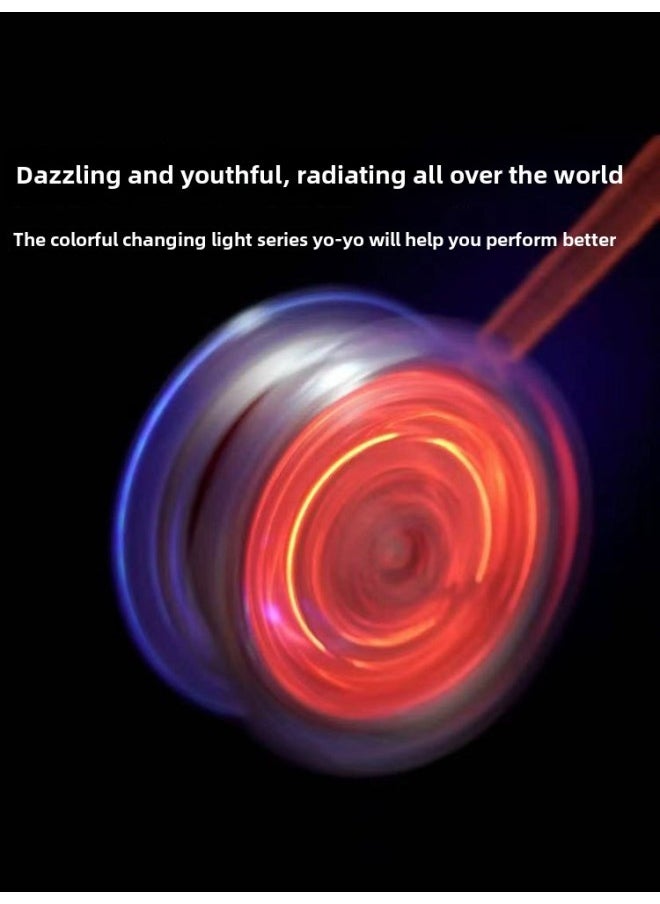 Generic - Cyber Red Yo-Yo Children's Luminous Yo-Yo Yoyo Live Sleep Automatic Swing Boy Uu Ball Beginner Beginner-Color: Prairie Green + Deep Sea Blue (2 Finger Cots + 4 Ropes Free) - Image 1
