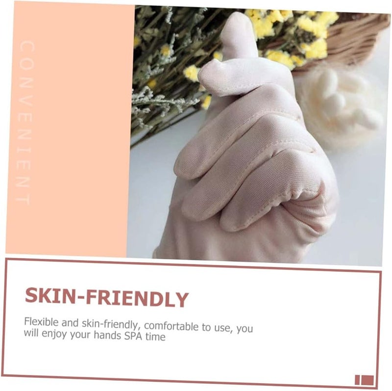 قفازات الجمال الحريرية للنوم لتوفير الترطيب طوال الليل والعناية بالبشرة الجافة والمتجعدة - Image 4