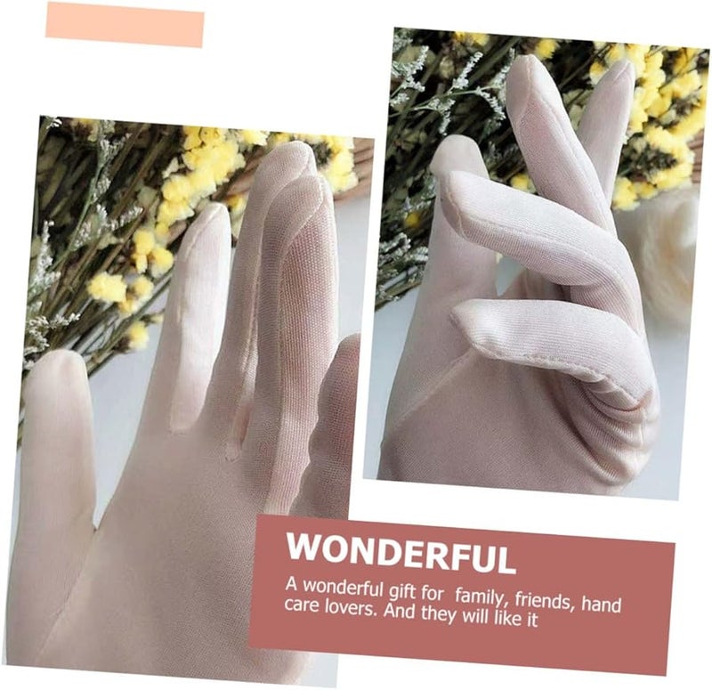 قفازات الجمال الحريرية للنوم لتوفير الترطيب طوال الليل والعناية بالبشرة الجافة والمتجعدة - Image 5