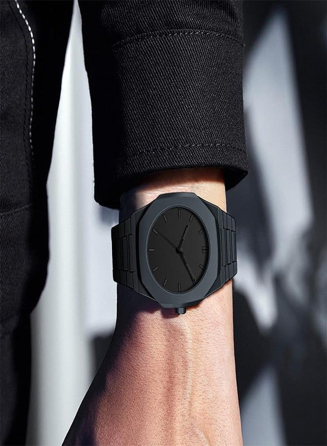 FANMIS Men's Anime-Inspired Fashion Sketch Wristwatch Minimalist Creative Wormhole Design Stylish and Durable Timepiece for Men's Sports Watch, D Black Calendar - Image 3