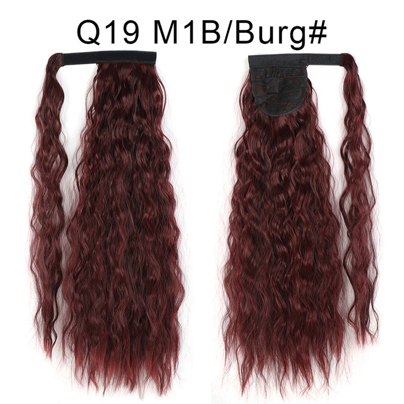 Generic Xuchang Magic Tape Corn Curly Ponytail Extension Q19  M1B/Burg#