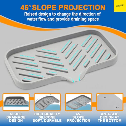 Karomouj Kitchen Sink Soap Holder –Silicone Soap Holder For Bathroom & Kitchen Non-Slip Quick Drying Sponge Stand & Organiser for Countertop, Wash Basin – Durable & Easy Clean (Multicolour, Pack of 1) - Image 4