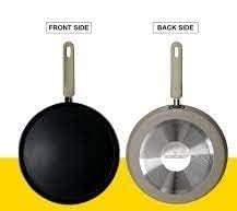 CONSILA Fry PAN New 24 CM Flat Roti Tawa Gas Induction Compatible Metal Spoon Friendly Popular Non Stick Dosa Tawa Smooth Finish Cool Touch Handle - Image 2