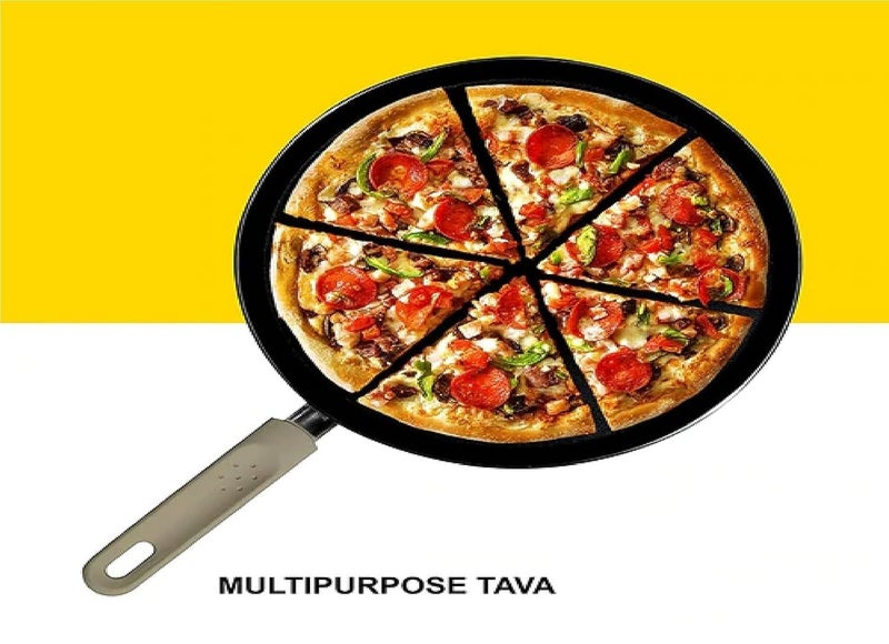 CONSILA Fry PAN New 24 CM Flat Roti Tawa Gas Induction Compatible Metal Spoon Friendly Popular Non Stick Dosa Tawa Smooth Finish Cool Touch Handle - Image 3