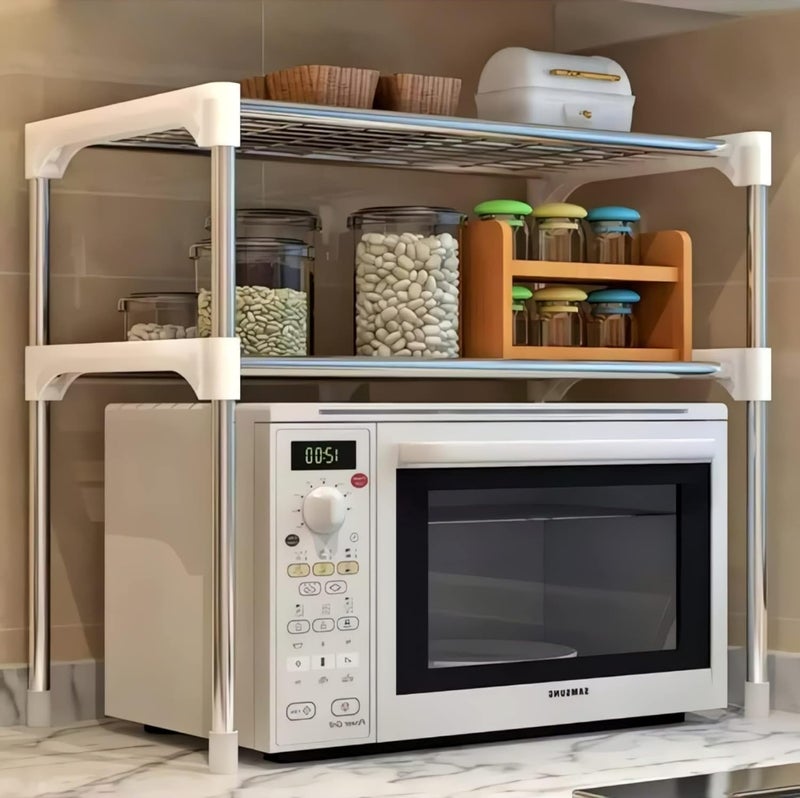 Amella E-Kitchen Amella EKitchen Multipurpose Stand for Kitchen Storage Microwave OTG Oven Rack Shoe Rack Bathroom Stand Office Organizer Bookshelf Utensil Kitchen Rack Steel in Multicolor Matte  - Image 2