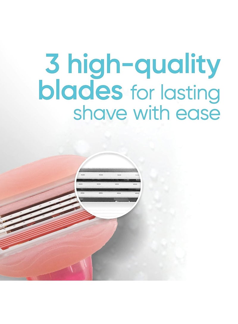 Gillette Venus ComfortGlide White Tea 4 count, with Gillette Venus ComfortGlide plus Olay 2 count, Women's Razor Blade Refills - Image 4