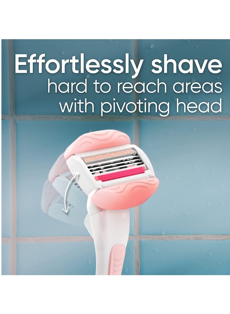 Gillette Venus ComfortGlide White Tea 4 count, with Gillette Venus ComfortGlide plus Olay 2 count, Women's Razor Blade Refills - Image 3