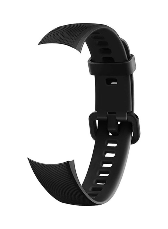NIBEMINENT Solid Colour Silicone Wrist Strap for Huawei Honor Band 4 Black - Image 2