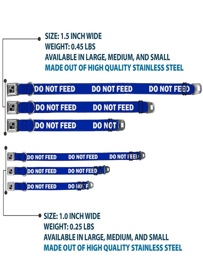 Buckle Down Dog Collar Seatbelt Buckle Pet Quote Do Not Feed Navy White 9 to 15 Inches 1.0 Inch Wide - Image 3
