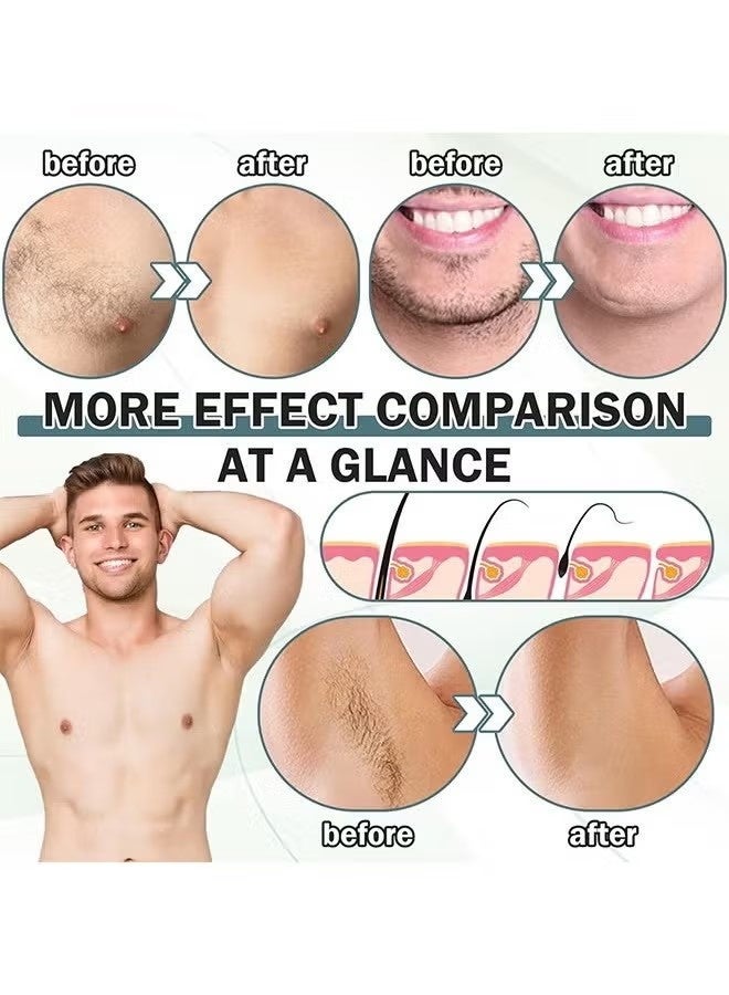 إيست مون كريم إزالة الشعر للرجال، كريم إزالة شعر اللحية للوجه والجسم، كريم إزالة الشعر فعال وغير مؤلم، يستخدم على الصدر والظهر والذراع والساق والإبط، 50 جرام - Image 5