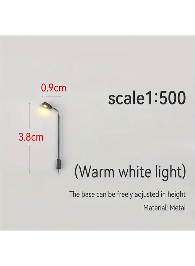 10pcs 1 500 Scale Warm White Model Landscape Street Lights With Flexible Metal Arm - Image 1