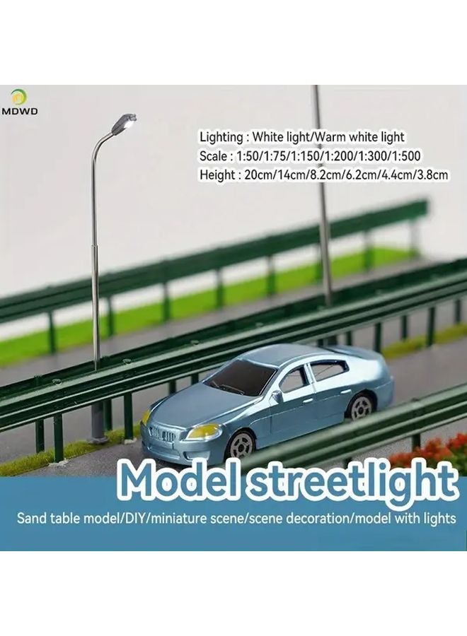 10pcs 1 500 Scale Warm White Model Landscape Street Lights With Flexible Metal Arm - Image 2
