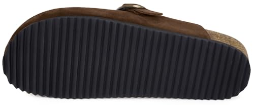 Intini Womens Suede Clogs Mens Leather Mules Cork Footbed Sandals Potato Shoes with Arch Support Coffee - Image 4