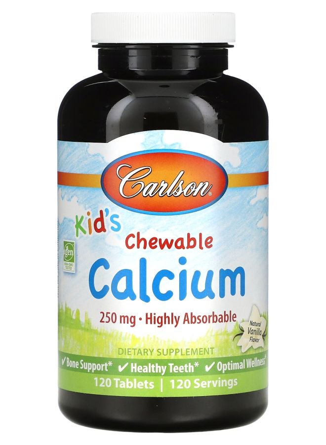 Kid's Chewable Calcium Natural Vanilla 250 mg 120 Tablets