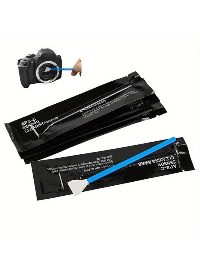 عدة تنظيف مستشعر الكاميرا مقاس 16 مم - 10 قطع مسحات تنظيف جافة ورطبة للكاميرات الرقمية والهواتف الذكية - Image 2
