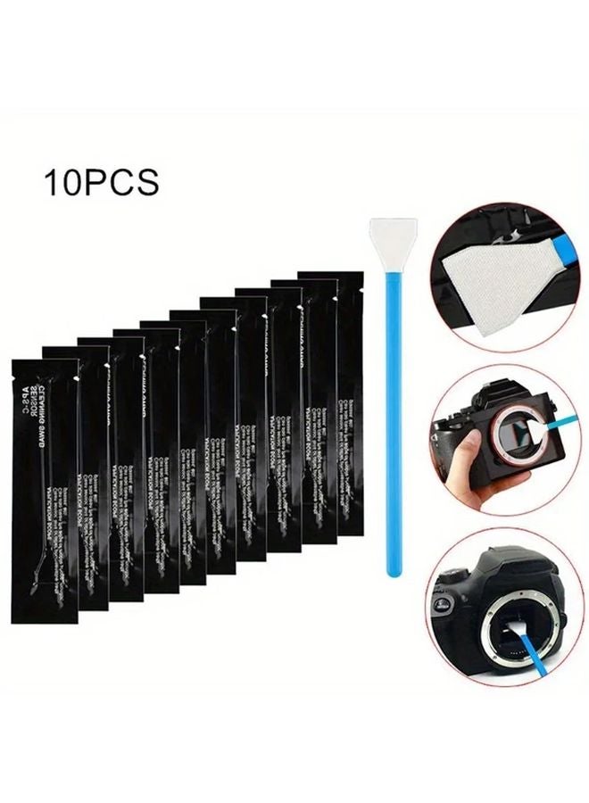 عدة تنظيف مستشعر الكاميرا مقاس 16 مم - 10 قطع مسحات تنظيف جافة ورطبة للكاميرات الرقمية والهواتف الذكية - Image 3