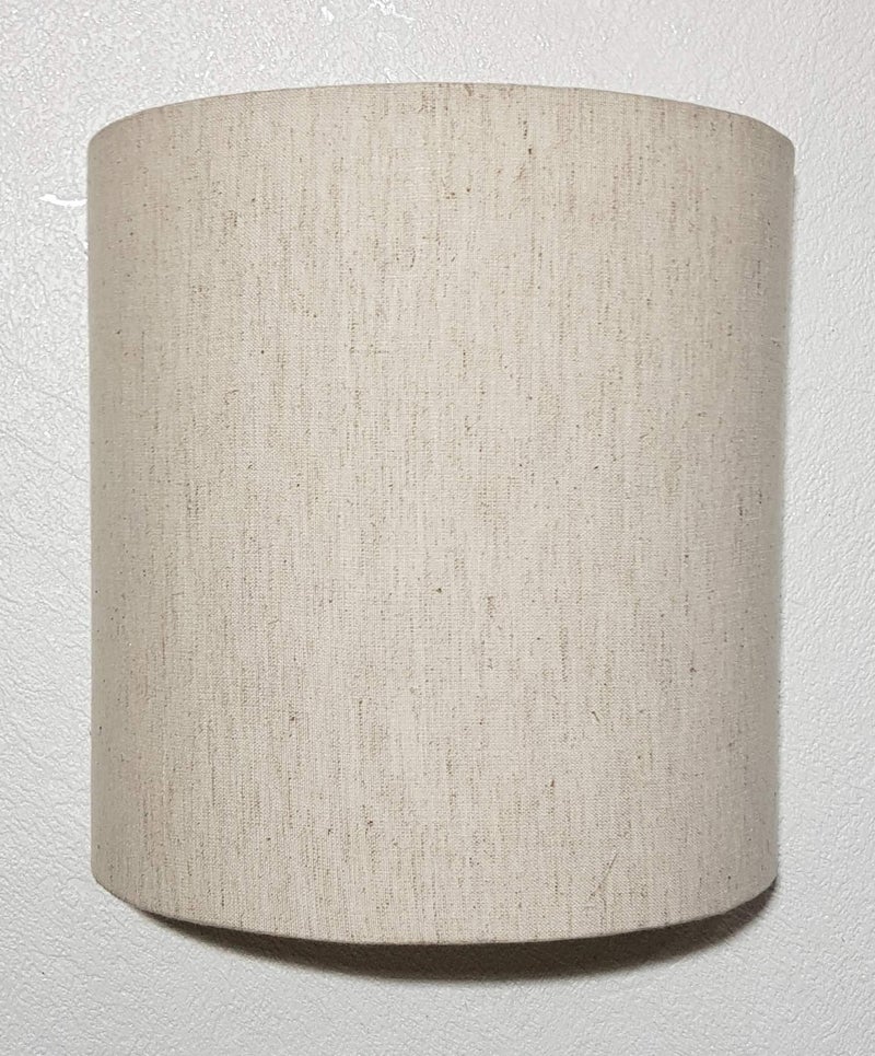 Mufasa Wall Mounted Lamp Lights Half Shade Bedside Fabric Lampshade Sconces- with Holder and Bulb (Beige) - Image 3