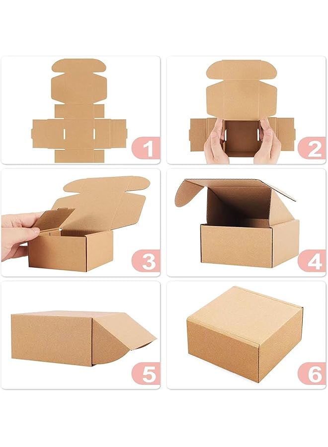 صناديق صغيرة من الورق المقوى المموج باللون البني للتعبئة والبريد 9.8 بوصة × 8 بوصة × 2.8 بوصة عبوة من 10 قطع