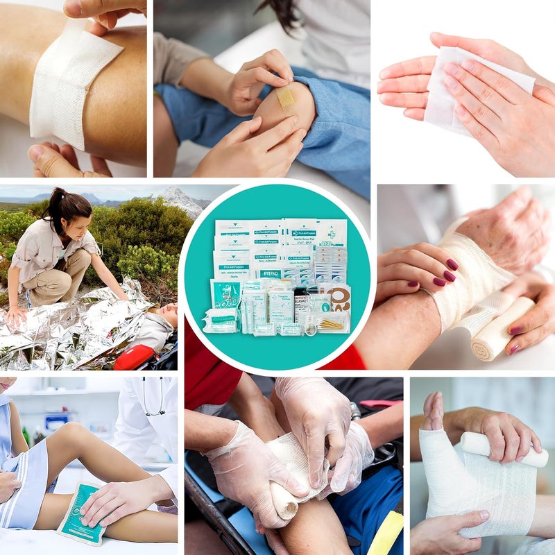 General Medi 160 Piece First Aid Kit Bag Refill Kit Includes Instant Cold Pack Bandages Emergency Blanket Moleskin Pad Gauze Extra Replacement Medical Supplies for First Aid - Image 4