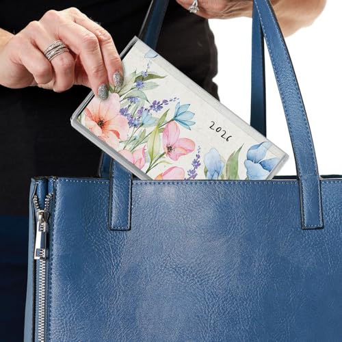 Current 2026 Meadow Dance Planner Pocket Calendar & Memo Pad, 3.5-Inch x 6.5-Inch Size Closed, Bookstore-Quality Monthly Floral Purse Calendars With 30 Note Pages for Kitchen & Office - Image 4