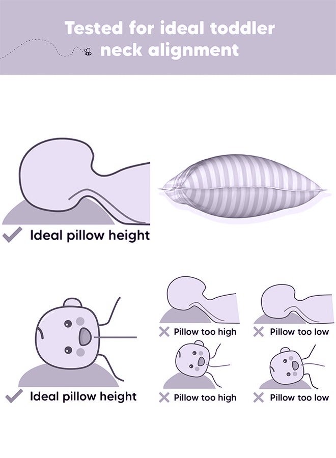 إي وورلد وسائد نوم للأطفال الصغار، بغطاء ناعم من مزيج القطن وحشوة من البوليستر، مثالية للاستخدام في المنزل وغرف الفنادق، عبوة من 2 بلون ليلكي أنيق. - Image 3