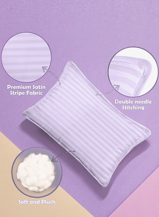 إي وورلد وسائد نوم للأطفال الصغار، بغطاء ناعم من مزيج القطن وحشوة من البوليستر، مثالية للاستخدام في المنزل وغرف الفنادق، عبوة من 2 بلون ليلكي أنيق. - Image 4