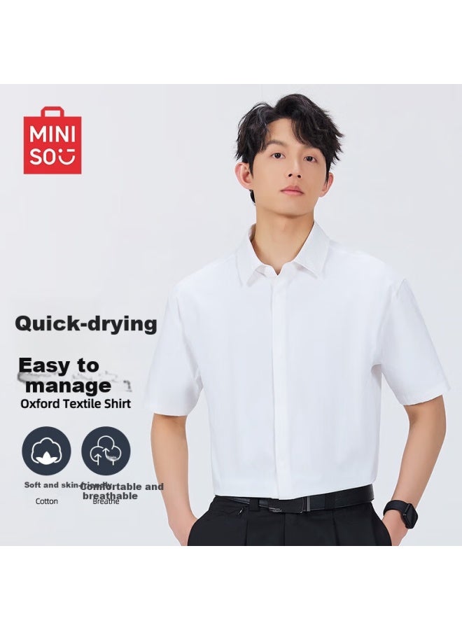 Mingchuang Youpin Miniso Men's Summer Short Sleeve Shirt Mountain Series Outdoor Sun Protection Quick Dry Thin Casual Men's Clothing Z White 2XL - Image 1