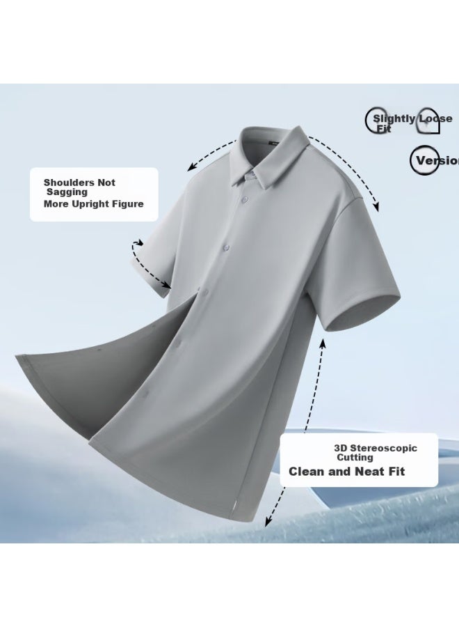 Mingchuang Youpin Miniso Men's Summer Short Sleeve Shirt Mountain Series Outdoor Sun Protection Quick Dry Thin Casual Men's Clothing Z White 2XL - Image 4