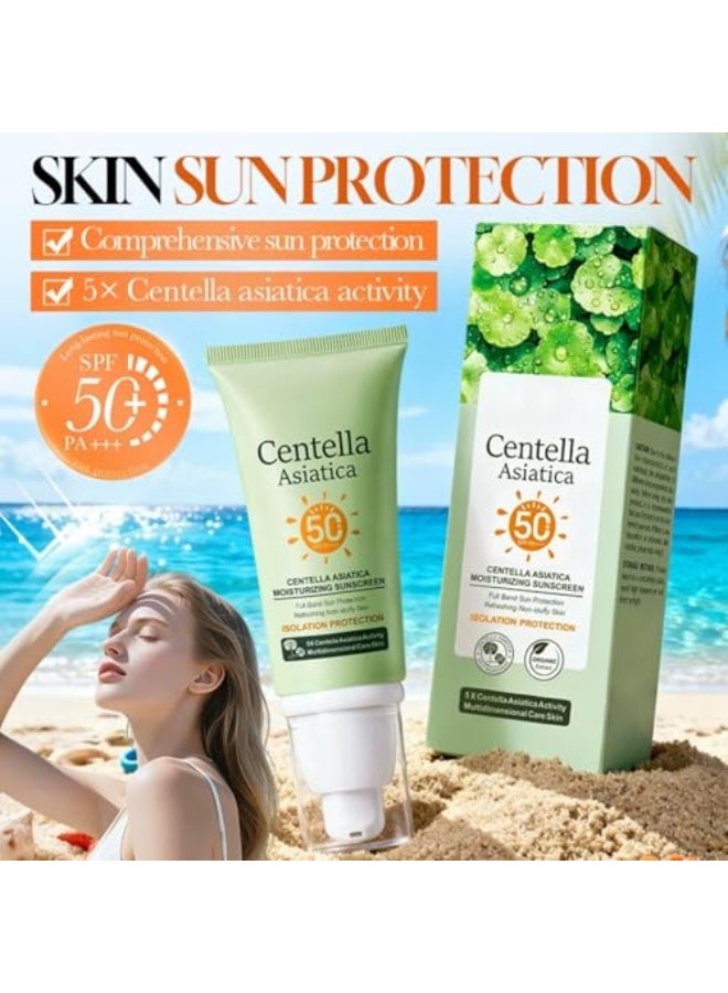 مادغاسكار سنتيلا ريليف سون SPF50+، واقي شمس سنتيلا SPF50، كريم شمسي مرطب بعامل حماية، رطوبة خفيفة يومية للوجه مثالية للبشرة الحساسة، حماية واسعة الطيف ضد أشعة UVA/UVB - Image 2