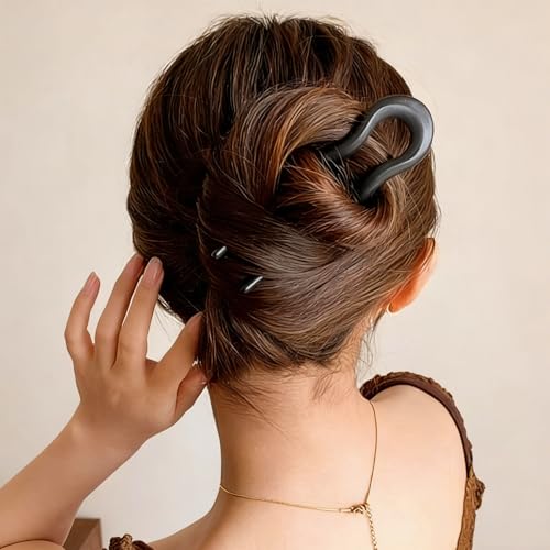 Melodio Premium Black Matte Hair Clip (1 piece) French hair clip for securing hair, stylish hair accessory, suitable for women and girls (black) - Image 2