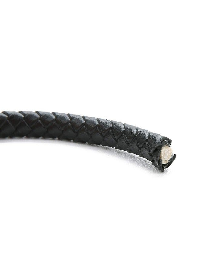 Linsoir Beads Black Round Genuine Braided Leather Cord Bolo Tie Cording Dia 4mm 2 Meter Roll - Image 4