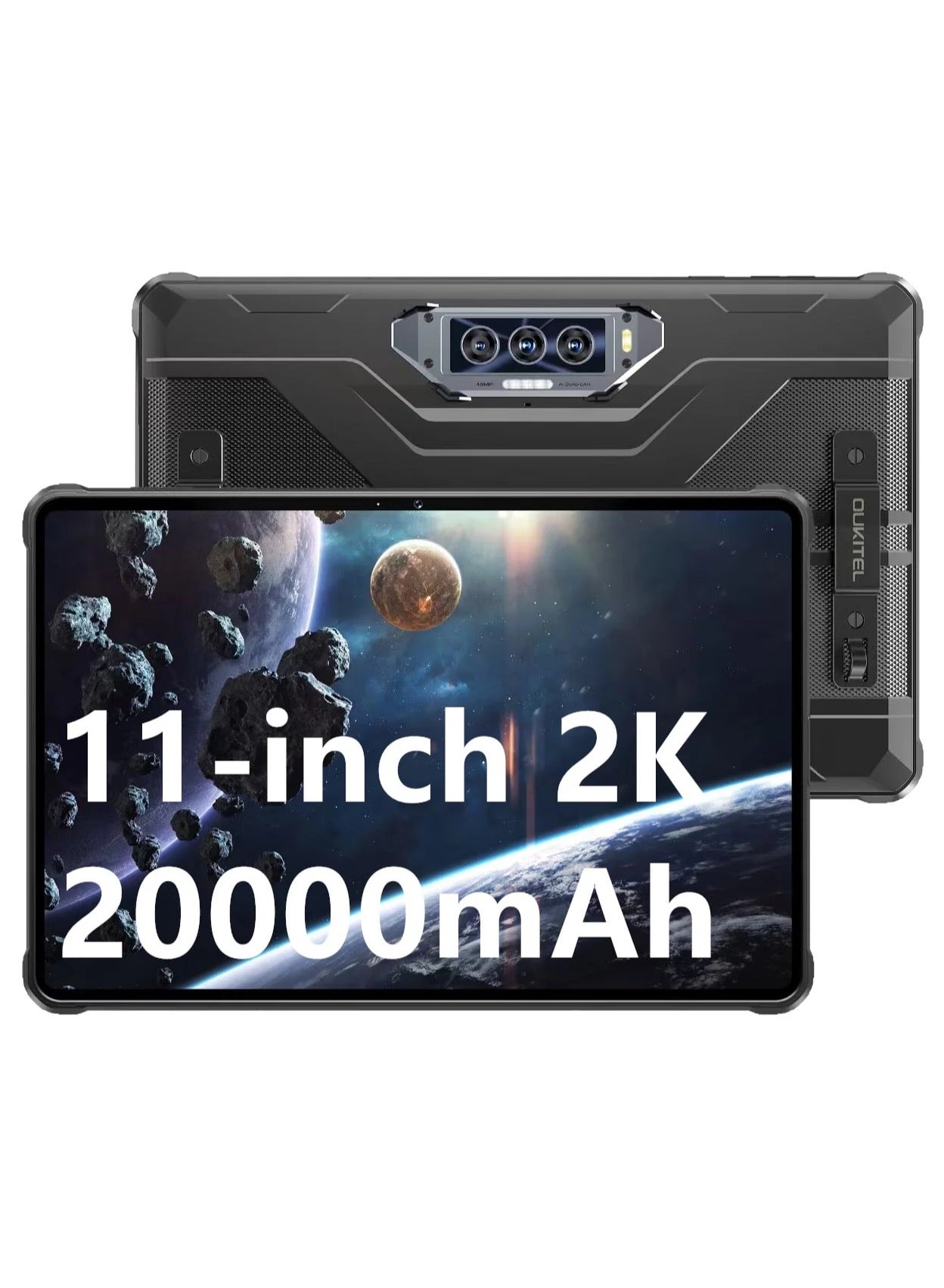 Oukitel RT8 Rugged Tablet 11-Inch 2K Display 20000mAh Battery 48MP Sony Camera, Black
