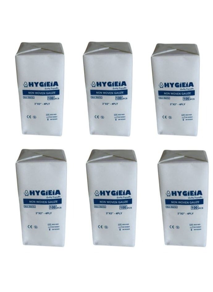 Hygieia - Non Woven Gauze Swabs 2x2 4ply in 6 Packs Bundle - Image 1