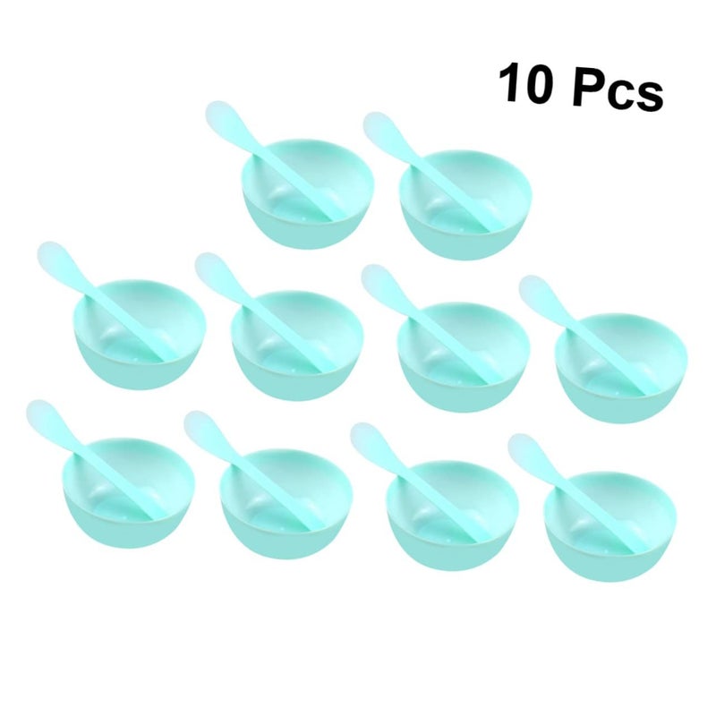 10Pcs Lightweight Plastic Mixing Bowls for DIY Crafts Washable Reusable Green - Image 4