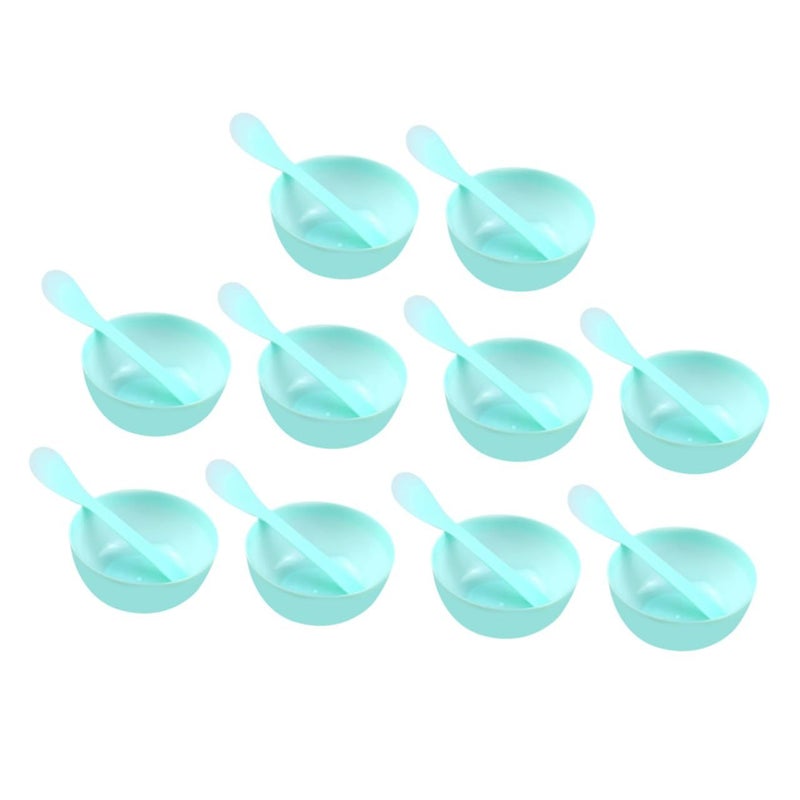 10Pcs Lightweight Plastic Mixing Bowls for DIY Crafts Washable Reusable Green - Image 2