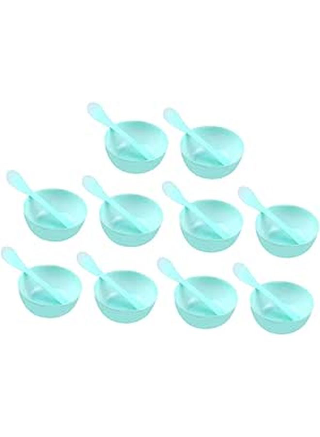 10Pcs Lightweight Plastic Mixing Bowls for DIY Crafts Washable Reusable Green - Image 1