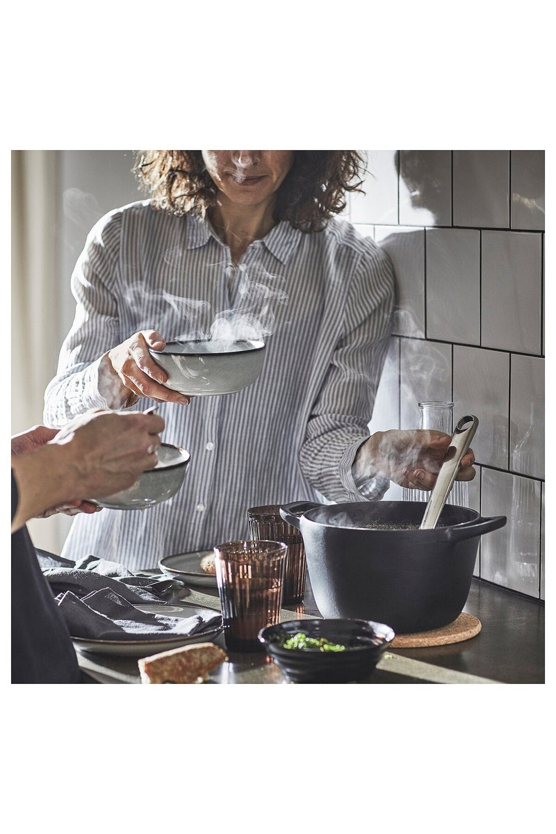 VARDAGEN Pot with lid, enamelled cast iron matt/black, 3 l - Image 4