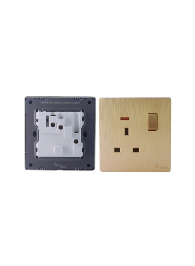Happy Light 13 Amp Triple Plug with Piano Gold Color Switch - Image 2