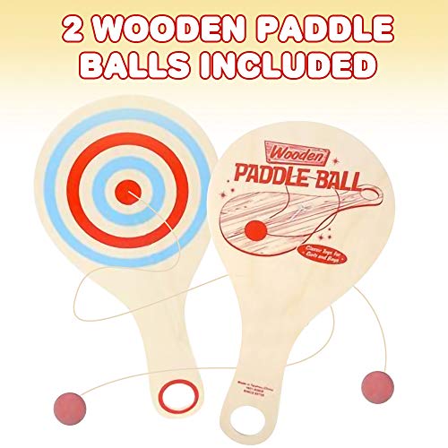 ArtCreativity Wooden Paddle Balls 11 Inch Paddle Ball with String Pack of 2 Paddleball Outdoor Game Kids Toys Sports Party Favors Goodie Bag Stuffers Fun Activity for Kids and Adults - Image 5
