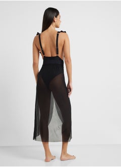 ELLA Plunge Neck Swimsuit With Beach Sarong  - Image 2